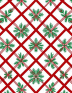 Red Pine Needle Snowflake Plaid Design Rug