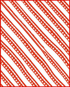Hand Drawn Red Diagonal Stripes Rug