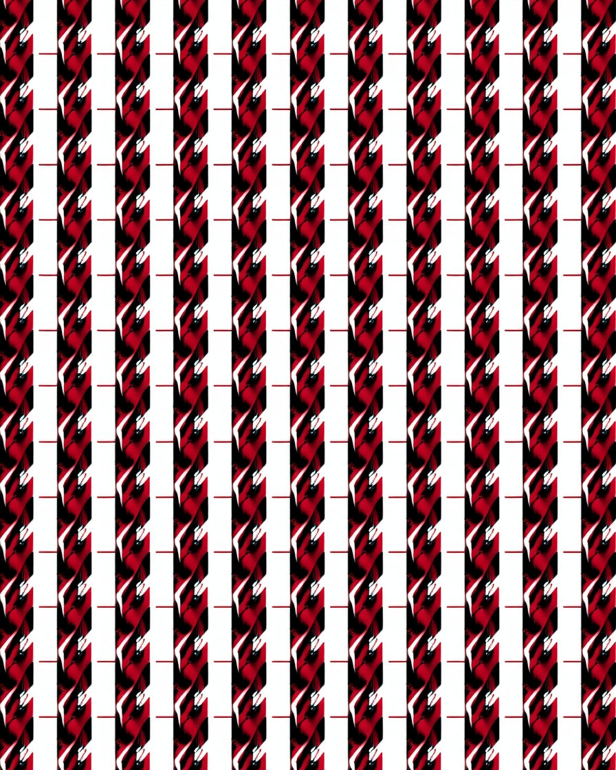 Bold Red White Vertical Stripe Design Rug