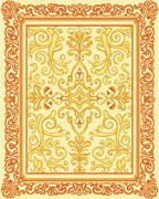Vintage Scrollwork Floral Pattern Rug