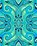 Oceanic Swirls Waves Pattern Rug