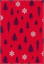 Winter Forest Snowflake Pattern Rug