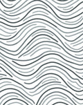 Monochrome Wavy Line Pattern Rug