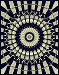 Retro Sunburst Geometric Pattern Rug