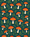 Cute Mushroom Leaf Pattern Rug