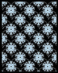 Ice Blue Floral Square Inlay Rug