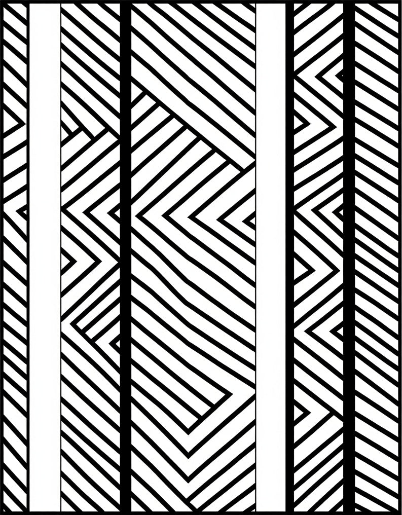 Monochrome Geometric Stripe Pattern Rug
