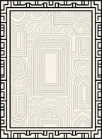Abstract Geometric Contour Pattern Rug