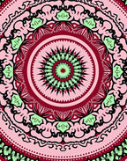 Mandala Floral Patterned Textile Design Rug