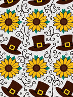 Harvest Sunflowers Pilgrim Hats Design Rug