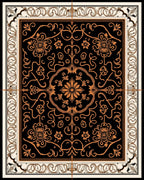 Classic Floral Scrollwork With 2 Borders Rug