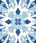 Sharp Blue Geometric Starburst Design Rug
