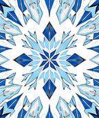 Sharp Blue Geometric Starburst Design Rug