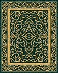 Ornate Swirls Patterned Gold Design Rug