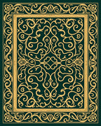 Ornate Swirls Patterned Gold Design Rug
