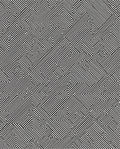 Modern Black White Maze Pattern Rug