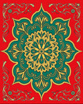 Mandala Inspired Floral Red Rug