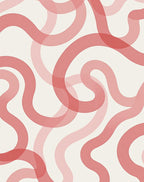 Coral Pink Swirl Abstract Pattern Rug