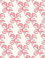 Delicate Pink Floral Swirl Pattern Rug