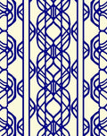 Blue Interlocking Vine Geometric Pattern Rug