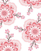 Pink Floral Medallion Pattern Rug