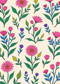 Vibrant Pink Floral Pattern Rug