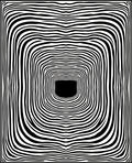 Abstract Black White Tunnel Rug