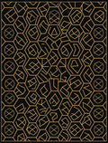 Geometric Honeycomb Gold Line Art Rug