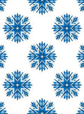 Vibrant Blue Snowflake Mandala Rug