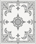 Classic Floral Scrollwork With Geometric Detail Rug
