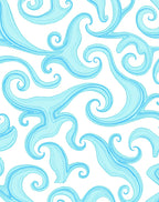 Aqua Swirls Patterned Rug