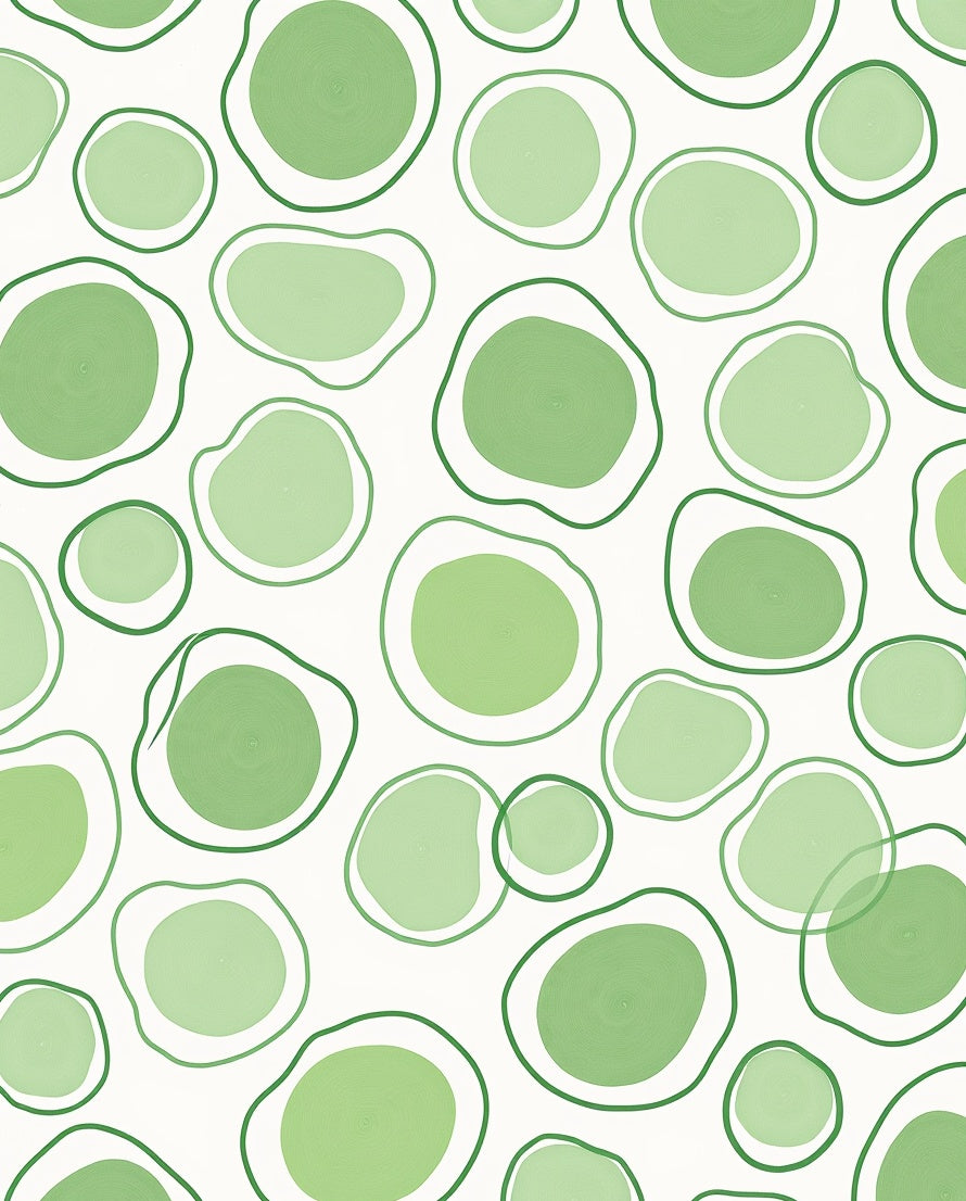 Organic Green Blob Pattern Rug