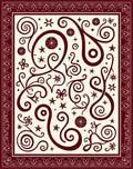 Elegant Swirls Stars Design Rug