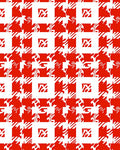 Bold Red 2 Tone Geometric Houndstooth Rug