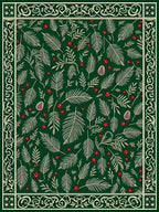 Festive Foliage Berry Pattern Rug