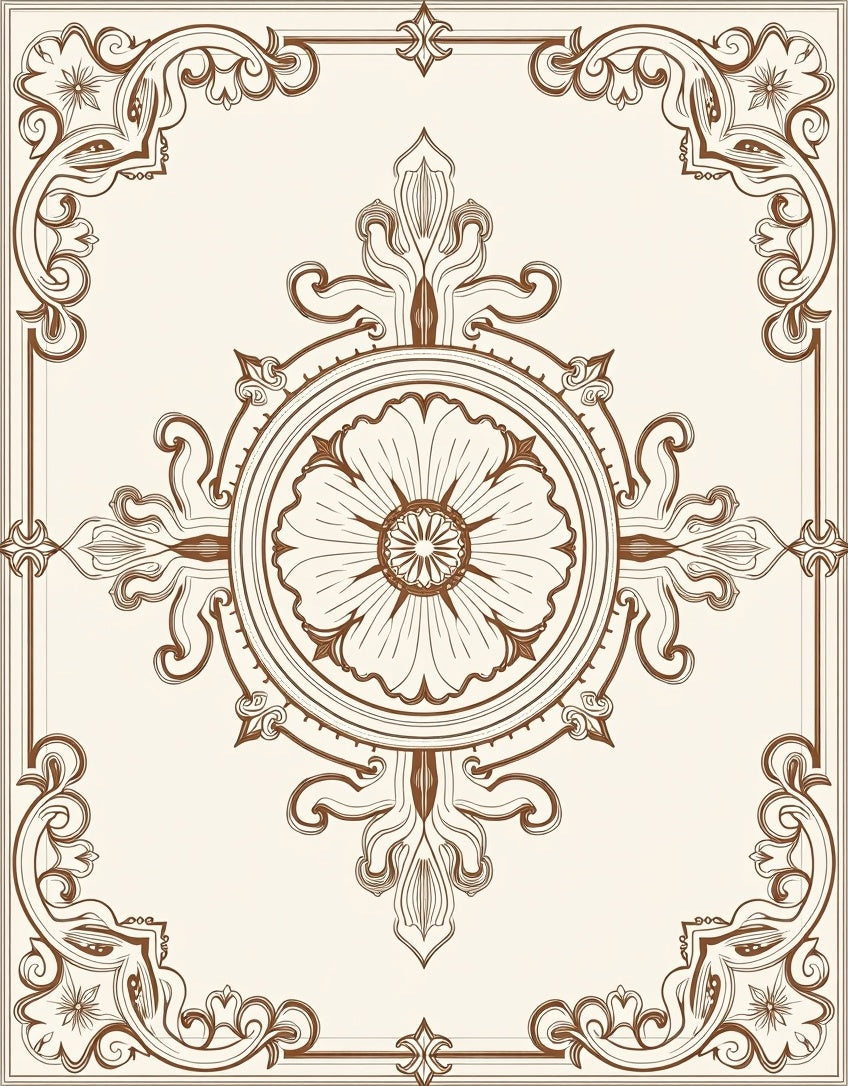 Ornate Floral Medallion Design Rug