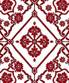 Rich Red Floral Classic Pattern Rug