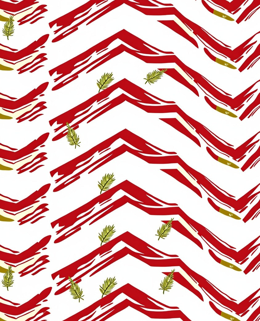 Bold Red Chevron Abstract Design Rug