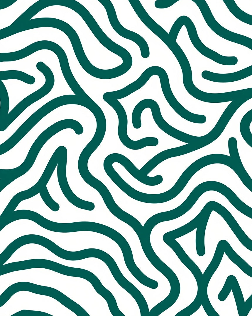 Abstract Teal Swirl Modern Pattern Rug