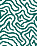 Abstract Teal Swirl Modern Pattern Rug