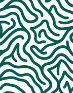 Abstract Teal Swirl Modern Pattern Rug