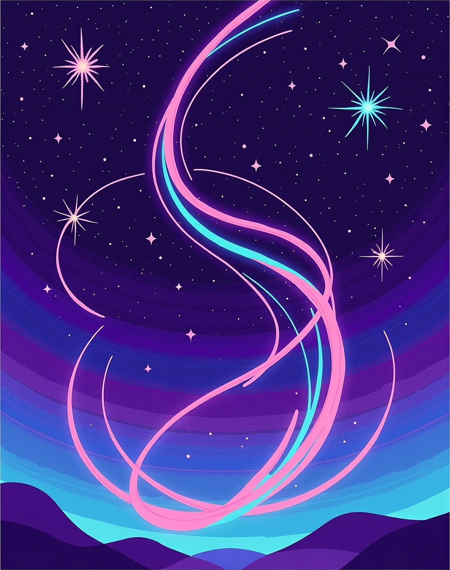 Neon Nebula Swirl Starry Sky Rug