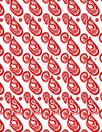 Bold Red Abstract Organic Design Rug