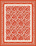 Bold Red Abstract Patterned Rug