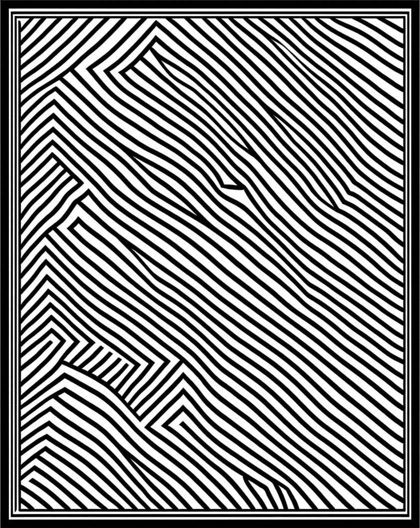 Abstract Black White Striped Pattern Rug