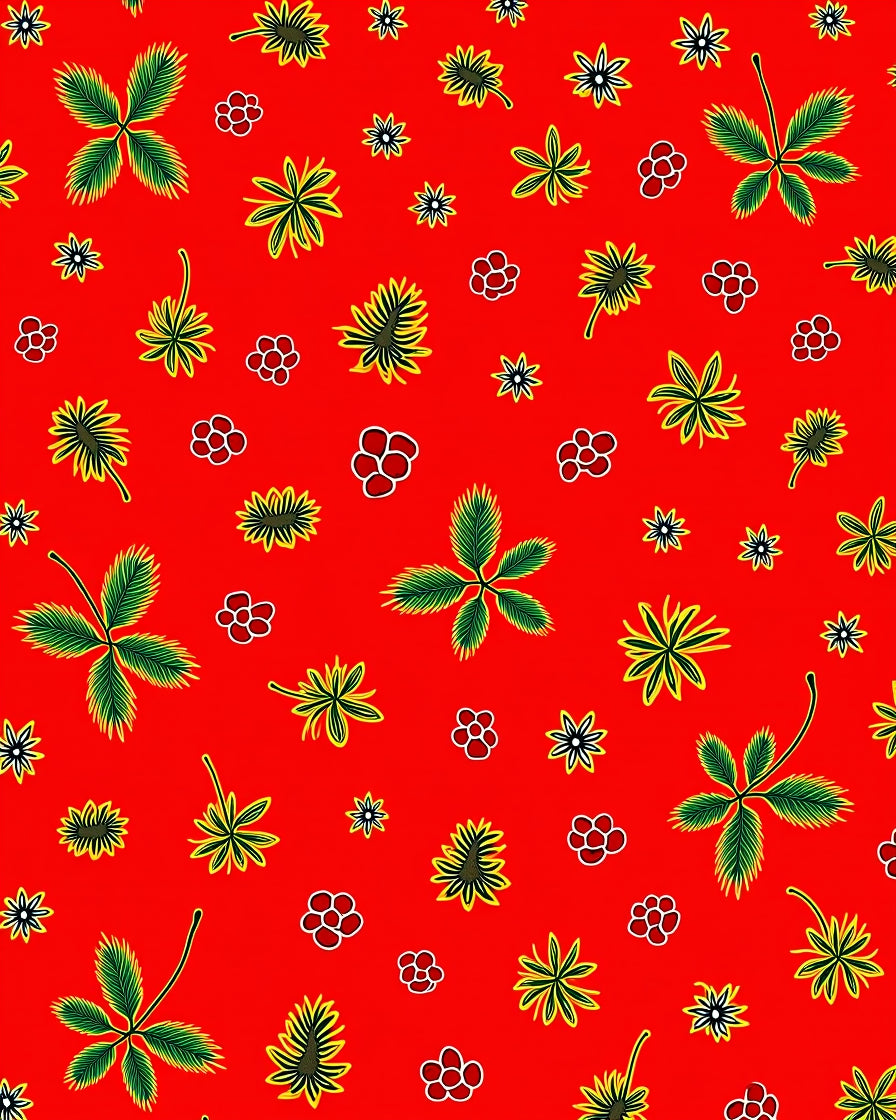 Red Strawberry Bloom Pattern Rug