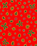 Red Strawberry Bloom Pattern Rug