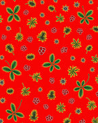 Red Strawberry Bloom Pattern Rug