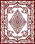 Ornate Floral Border Design Rug