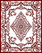 Ornate Floral Border Design Rug